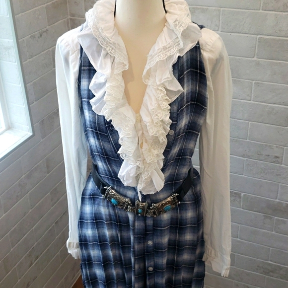 Trixxi Tops - TRIXXI Long Western Plaid vest